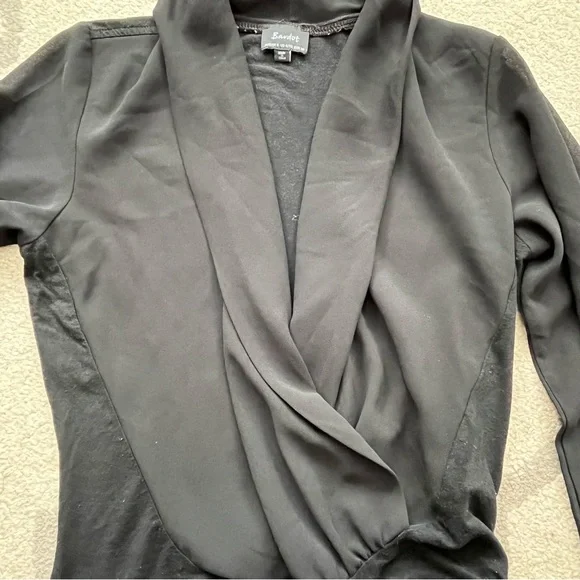 Bardot Black Sheer Wrap Long Sleeve Bodysuit - Picture 6 of 11